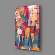 Colorful Trees Glass Wall Art.