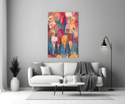 Colorful Trees Glass Wall Art.