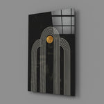 The Dot and Lines Glass Wall Art.