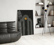 The Dot and Lines Glass Wall Art.