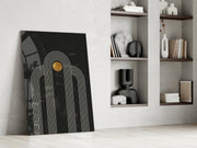 The Dot and Lines Glass Wall Art.