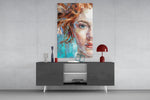 Woman  Glass Wall Art.