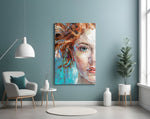 Woman  Glass Wall Art.