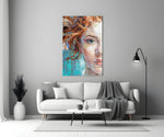 Woman  Glass Wall Art.