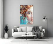 Woman  Glass Wall Art.