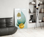 Tree on a Leaf Glass Wall Art.