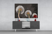 Dandelions Glass Wall Art.