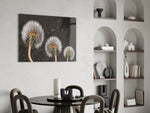 Dandelions Glass Wall Art.