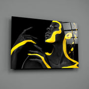 Yellow Woman Glass Wall Art.