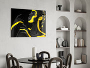 Yellow Woman Glass Wall Art.