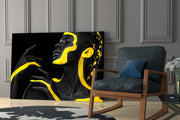 Yellow Woman Glass Wall Art.