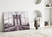 Brooklyn Bridge Glass Wall Art.