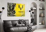 Monochrome Football Maestro Glass Wall Art
