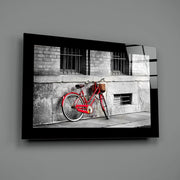 Rode Fiets – Glasschilderij