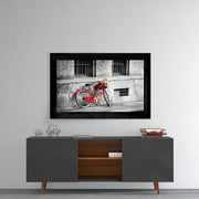 Rode Fiets – Glasschilderij