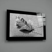 Blad met Regendruppels – Glasschilderij