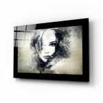 Vrouw met Aquarel- en Inktspatten – Glasschilderij