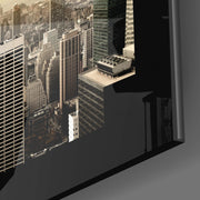 New York Skyline in Sepiatinten – Glasschilderij