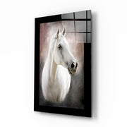 Dromerig Wit Paard – Glasschilderij