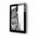 Wolvenportret met Inktspatten – Glasschilderij