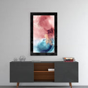Roze en Blauw – Glasschilderij