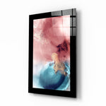 Roze en Blauw – Glasschilderij