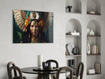 Witte Wings Daisy kroon vrouw – Glasschilderij