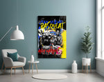 Gele graffiti boksen Duo popart – Glasschilderij