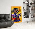 Gele Tribal masker graffiti – Glasschilderij