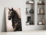 Krijger's paard – Glasschilderij