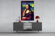 Levendige popart landschap Mona Lisa – Glasschilderij