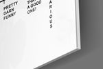 Witte Minimal gelach Chart – Glasschilderij