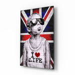 Union Jack jongen met zonnebril – Glasschilderij