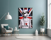 Union Jack jongen met zonnebril – Glasschilderij