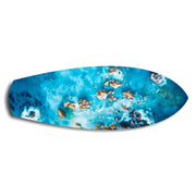 Aerial Reef Turquoise Ocean Glass Wall Art.