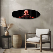 Anime Demon King Red Halo Glass Wall Art.