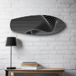 Black and White Op Art Stripes Glass Wall Art.