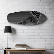Black and White Op Art Stripes Glass Wall Art.