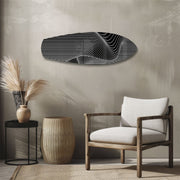 Black and White Op Art Stripes Glass Wall Art.