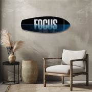 FOCUS Typography Motivational Glass Wall Art.