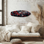 Samurai Katana with Cherry Blossoms Glass Wall Art.