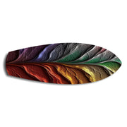 Rainbow Textured Leaf Abstract Glass Wall Art.