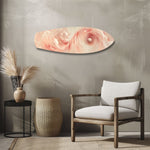 Abstract Pink Cloud Swirl Glass Wall Art.