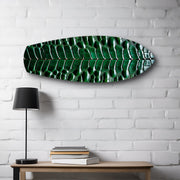 Emerald Crocodile Skin Glass Wall Art.