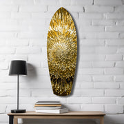 Gold Sequin Burst Luxe Tempered Glass Wall Art.