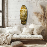 Gold Sequin Burst Luxe Tempered Glass Wall Art.