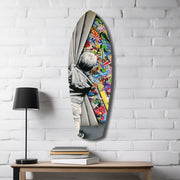 Street Art Curtain Reveal Pop Art Glass Wall Art.