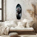 Motorcycle Speed Rain Close-Up Tempered Glass Wall Art.