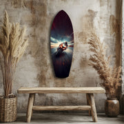 Motorcycle Racer Speed Lines Tempered Glass Wall Art.