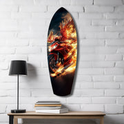 Phoenix Wings Motorcycle Fire Tempered Glass Wall Art.